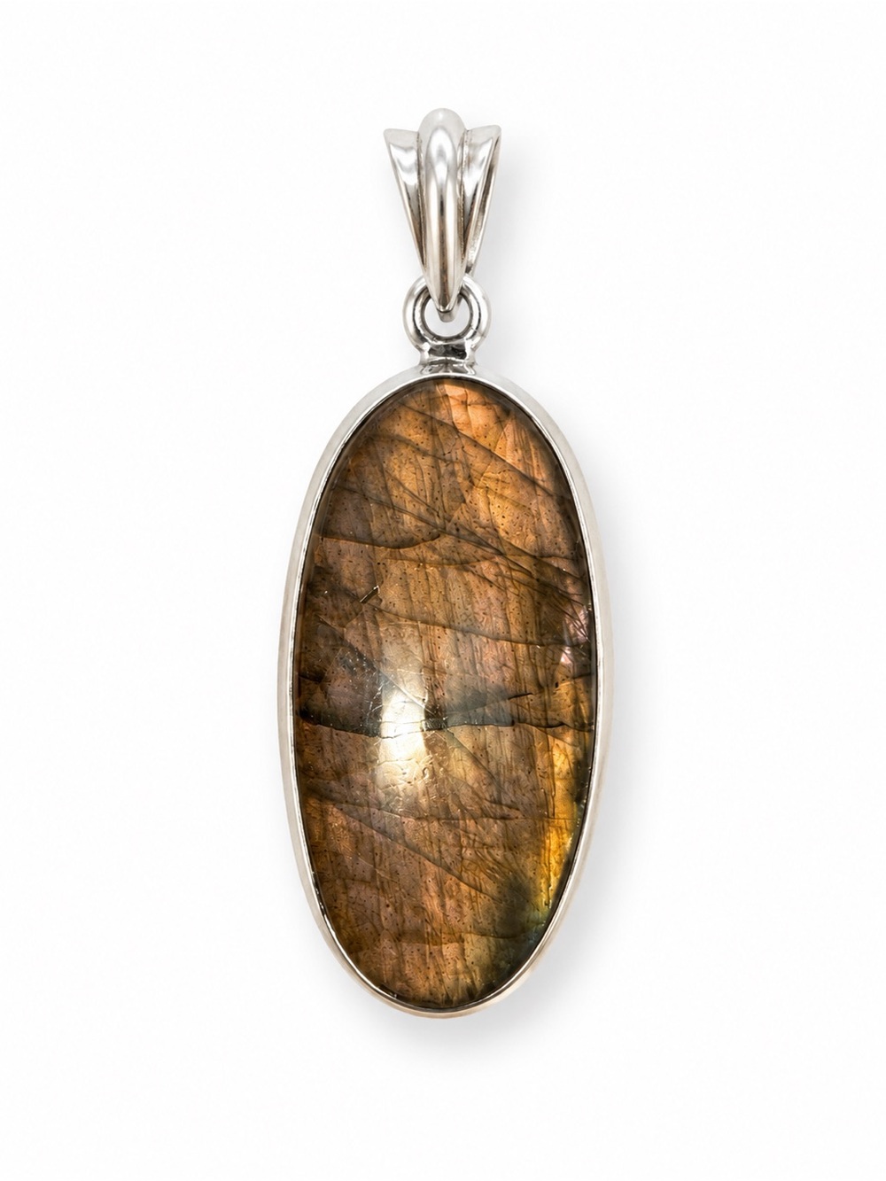 Purple and Peach Labradorite Pendant